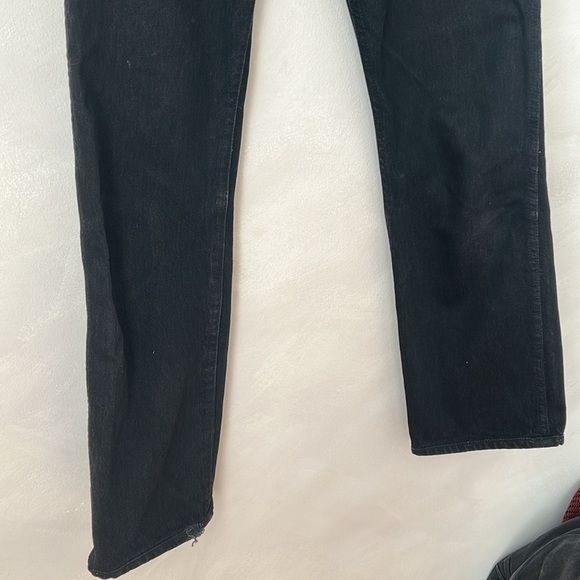 Redone Levi’s black jeans size 25 high rise long inseam straight leg 90s - Picture 5 of 13